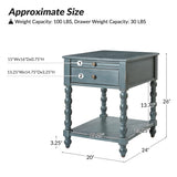 Ira 26" Tall Farmhouse Solid Wood End Table with Built-in Charging Outlets(Optional Types)