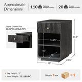 Reeded Modern End Table with Adjustable Shelf & USB Ports(Optional Types)