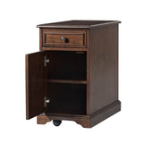 Roque Storage End Table with Hooded Wheels & Built-In Outlets(Optional Types)
