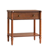 Derk Fluted Fronts Transitional Nightstand and End Table with Drawers and USB/Type-C Outlets
