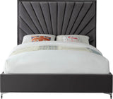 Eclipse Velvet Bed - Luxurious Contemporary Design with Channel Tufted Headboard and Metal Legs