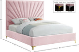 Eclipse Velvet Bed - Luxurious Contemporary Design with Channel Tufted Headboard and Metal Legs