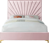 Eclipse Velvet Bed - Luxurious Contemporary Design with Channel Tufted Headboard and Metal Legs