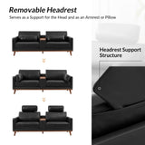 Eduarda Genuine Leather Reclining Sofa with USB & Storage