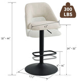 Edwin Upholstered Swivel Adjustable Bar Stool (Set of 2)