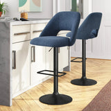 Edwin Upholstered Swivel Adjustable Bar Stool (Set of 2)