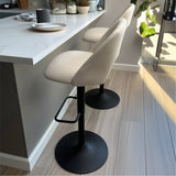 Edwin Upholstered Swivel Adjustable Bar Stool (Set of 2)