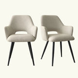 Edwin Upholstered Dining Chair with Arms (Set of 2)