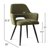 Edwin Upholstered Dining Chair with Arms (Set of 2)