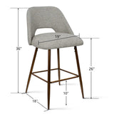Edwin 26" Modern Upholstered Counter Stool (Set of 2)