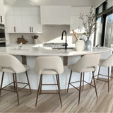 Edwin 26" Modern Upholstered Counter Stool (Set of 3)