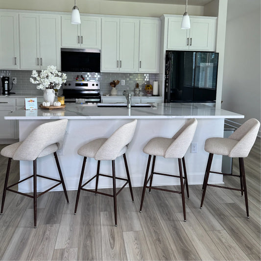 Edwin 26" Modern Upholstered Counter Stool (Set of 3)