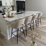 Edwin 26" Modern Upholstered Counter Stool (Set of 3)