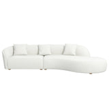 Elijah  Beige Japandi Style Curvy Sectional Sofa 126"