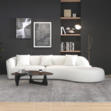 Elijah  Beige Japandi Style Curvy Sectional Sofa 126"