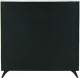 Elly Contemporary Velvet Bed with Deep Button Tufting and Espresso Wood Legs for Stylish Comfort