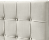 Elly Contemporary Velvet Bed with Deep Button Tufting and Espresso Wood Legs for Stylish Comfort
