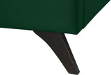 Elly Contemporary Velvet Bed with Deep Button Tufting and Espresso Wood Legs for Stylish Comfort