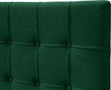 Elly Contemporary Velvet Bed with Deep Button Tufting and Espresso Wood Legs for Stylish Comfort