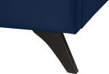Elly Contemporary Velvet Bed with Deep Button Tufting and Espresso Wood Legs for Stylish Comfort