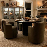 Yisa Modern Swivel Linen Upholstered Dining Chair (Set of 2)