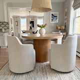 Yisa Modern Swivel Linen Upholstered Dining Chair (Set of 2)