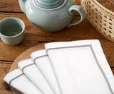 Gray Embroidery Napkins - Line Design