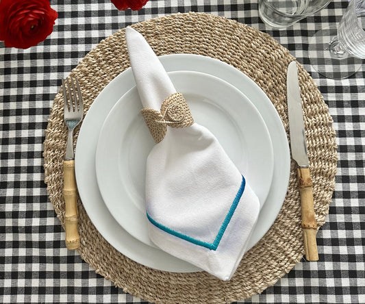 Light Blue Napkins - Embroidery Napkins