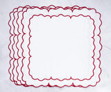 Red Scalloped Napkins