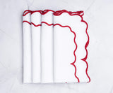 Red Scalloped Napkins