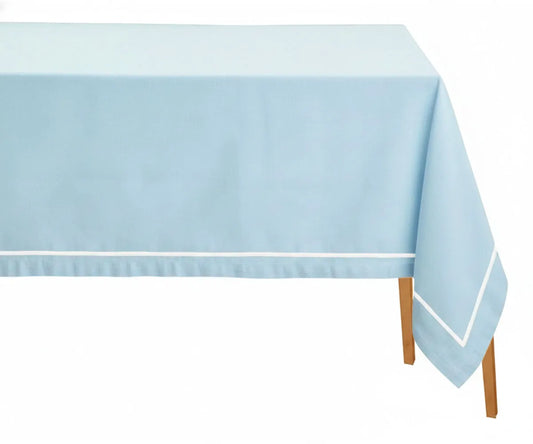 Light Blue and White Tablecloth - Embroidery
