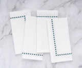 Green Snowflake Napkins - Embroidered