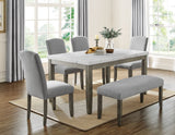 Emily 5-Piece White Marble Dining Set (Table & 4 Side Chairs)