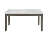 Emily 5-Piece White Marble Dining Set (Table & 4 Side Chairs)