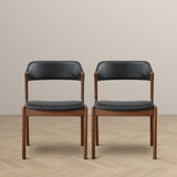 Enzo Black Leather Dining Chair (Set Of 2)