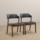 Enzo Black Leather Dining Chair (Set Of 2)