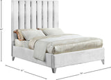 Enzo Velvet Bed – Glamorous Chrome Channel Design for a Modern Bedroom, Easy Assembly, No Box Spring Needed