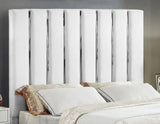 Enzo Velvet Bed – Glamorous Chrome Channel Design for a Modern Bedroom, Easy Assembly, No Box Spring Needed