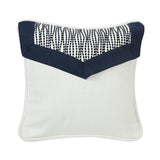 Kavali White Linen Envelope Pillow w/ Navy Blue