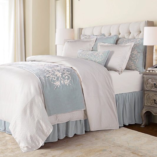 Belle Floral Embroidered Velvet Lumbar Pillow