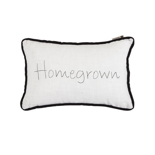 "Homegrown" Embroidery Lumbar Pillow