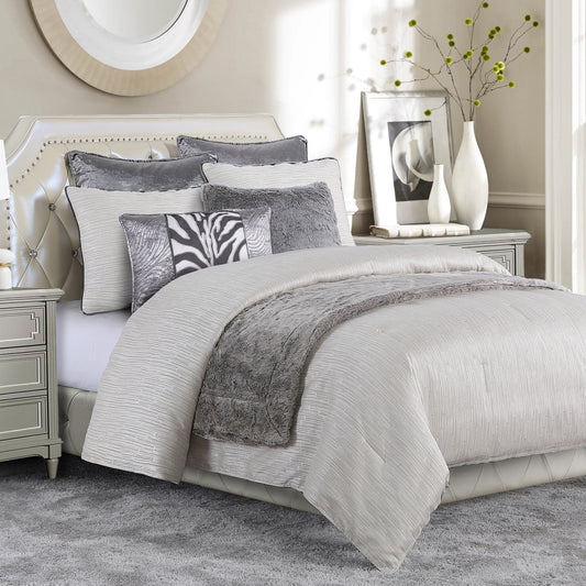 Celeste Zebra Applique & Wave Embroidery Pillow