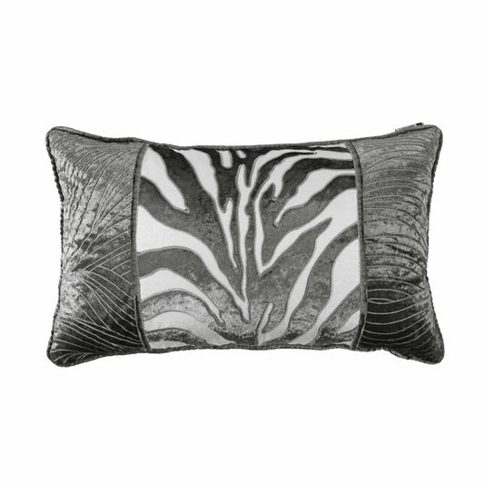 Celeste Zebra Applique & Wave Embroidery Pillow