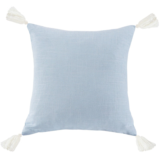 Square Washed Linen Tassel Pillow