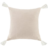Square Washed Linen Tassel Pillow