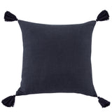 Square Washed Linen Tassel Pillow