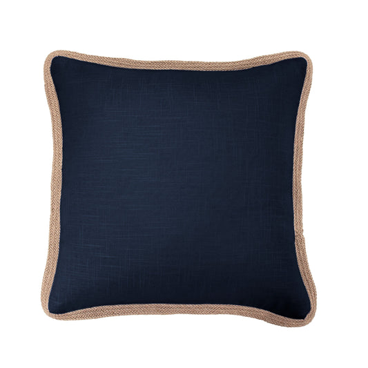 Washed Linen Jute Trimmed Pillow