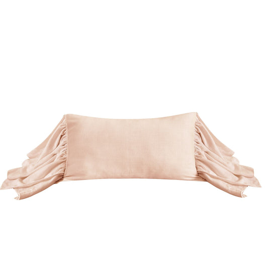 Washed Linen Long Ruffled Pillow
