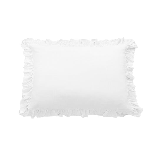 Lily Washed Linen Ruffled Pillow Sham