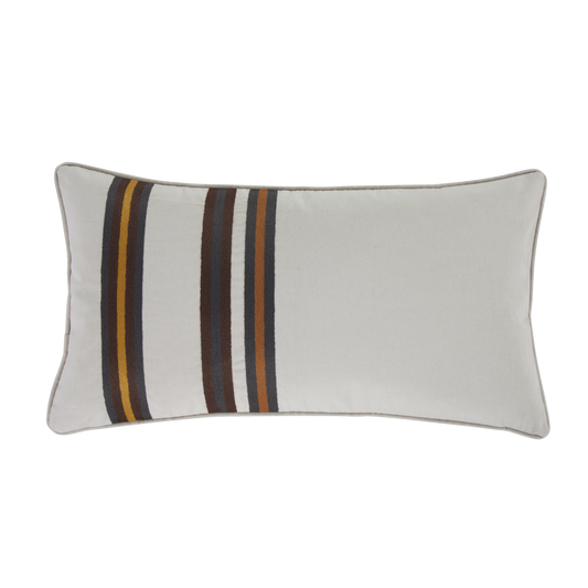 Toluca Canvas Embroidered Cotton Lumbar Pillow
